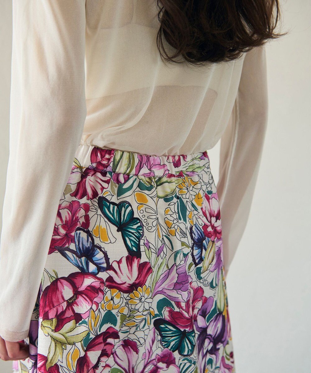 GRACE CONTINENTAL フラワーガーデンプリントスカート 