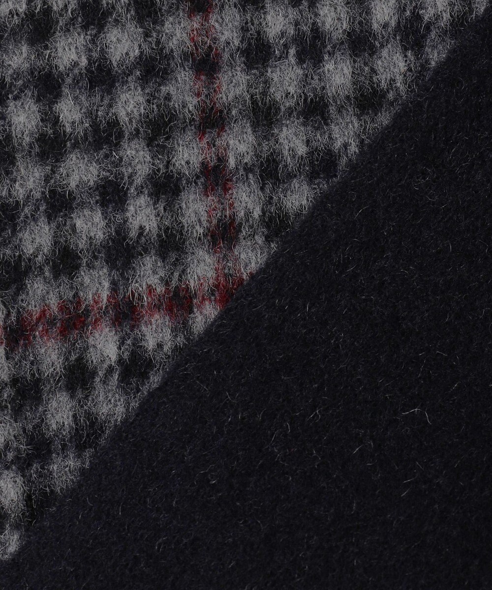 J.PRESS LADIES 【リバーシブル】ウールナイロンリバーチェック スタンドカラー コート 