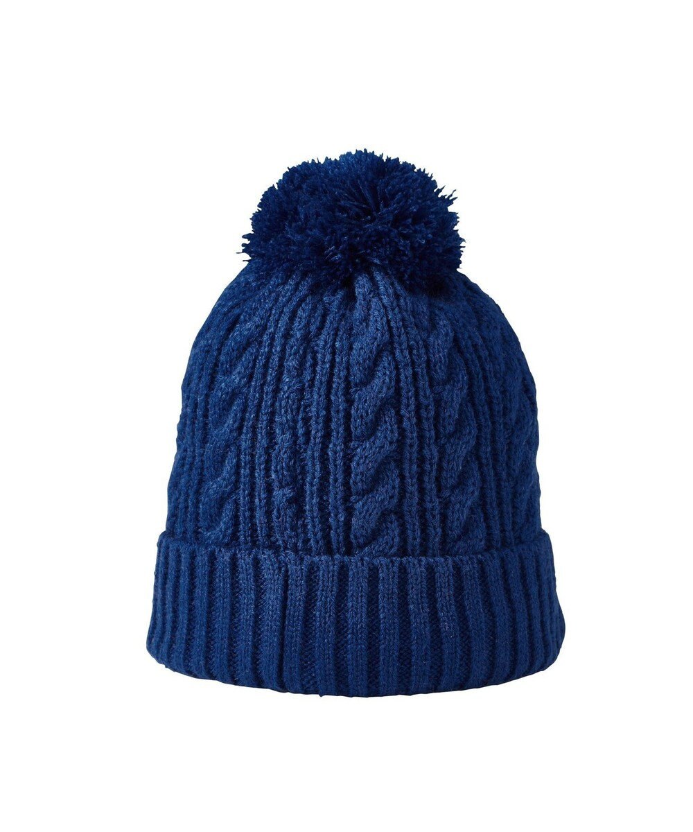 MIKI HOUSE HOT BISCUITS 【46-56cm】 ぼん天付きケーブル編みニット帽子 