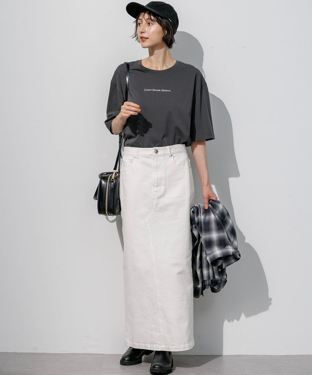 23区 【先行予約】ドロップショルダー メッセージ ロゴTシャツ 