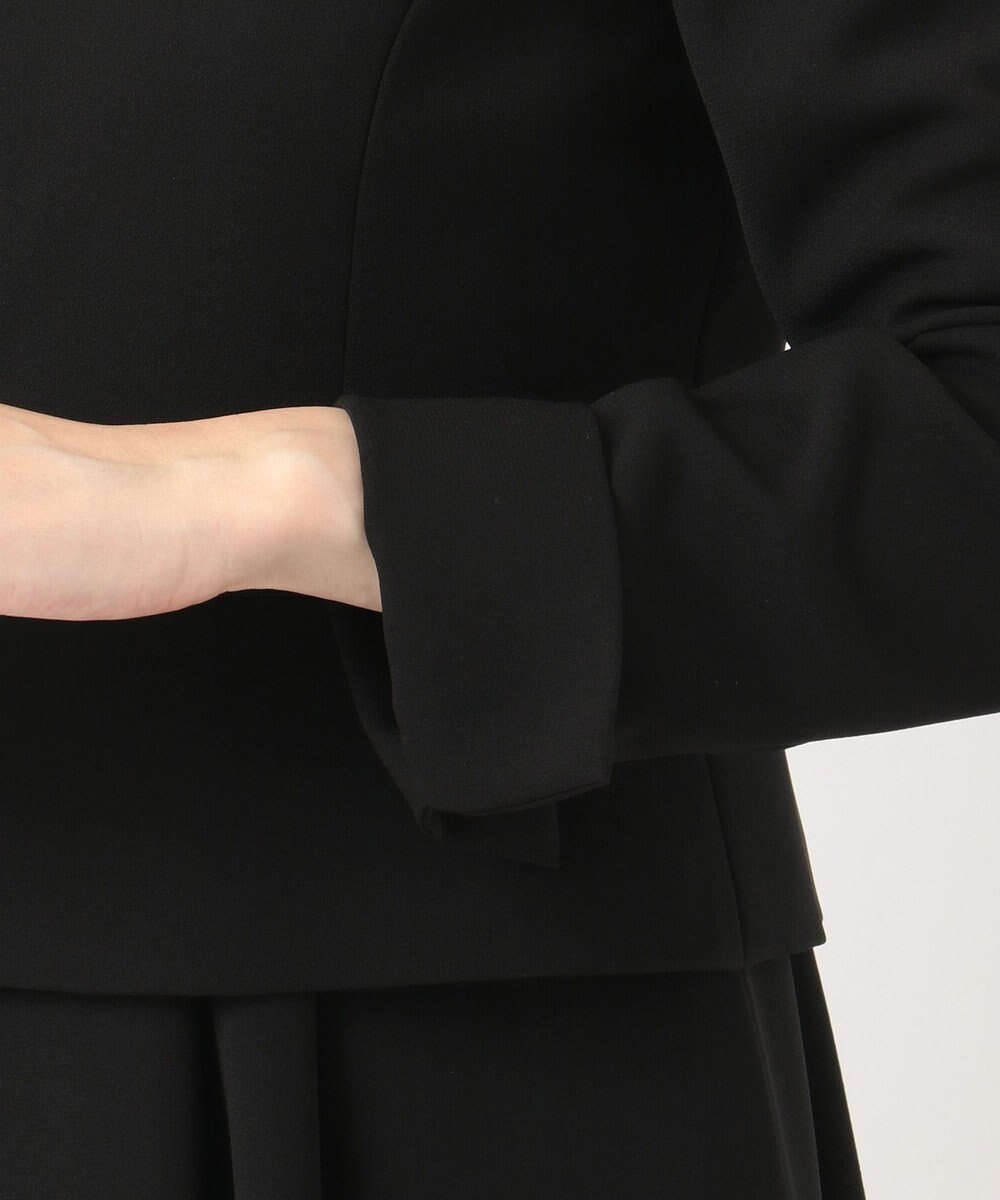 組曲 NOIR 【洗える】ウォッシャブルストレッチバックサテン ジャケット＋ワンピース 