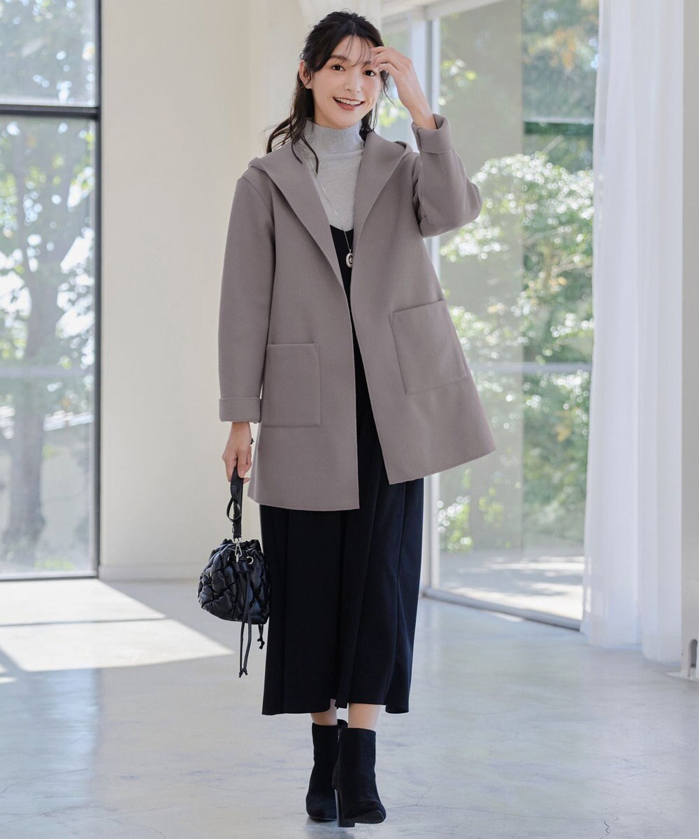 Tiaclasse ダブルフェイスニットロングコート 