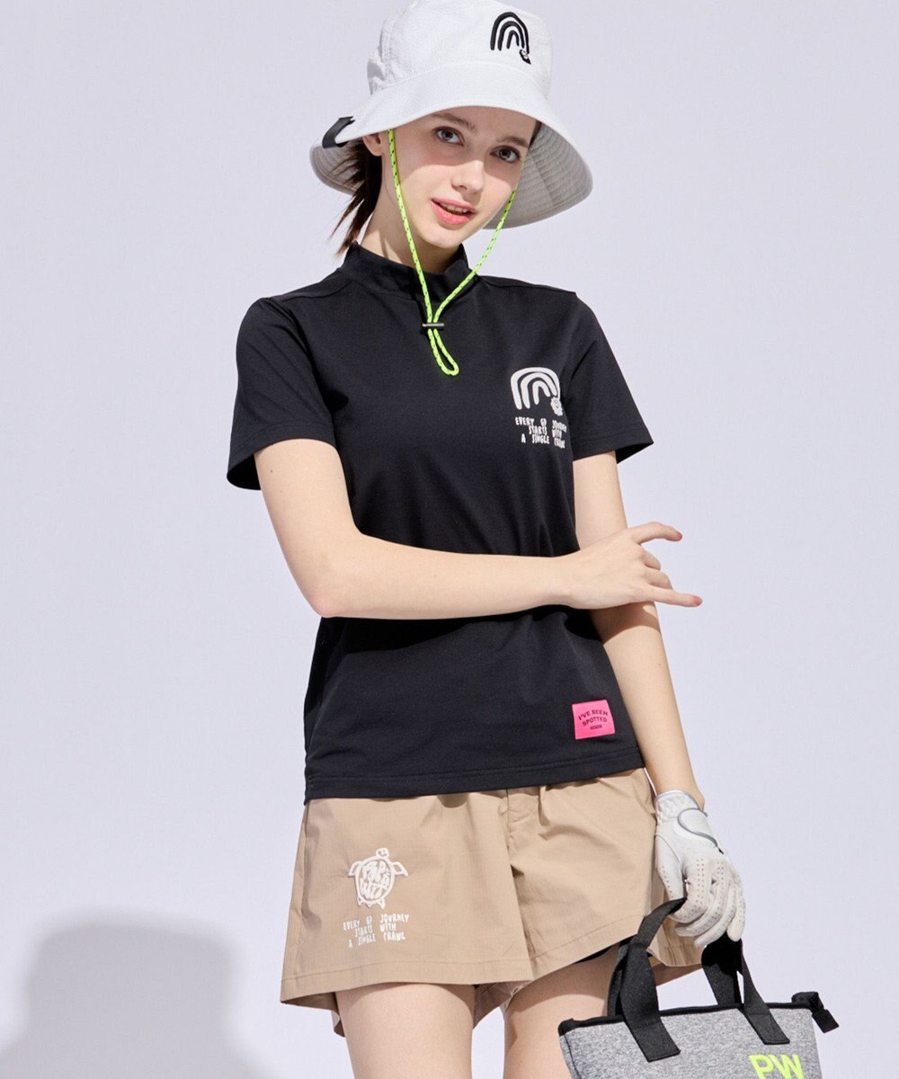 PW CIRCULUS 【WOMEN】メッシュコンビ モックネックT ゴルフウェア レディース 