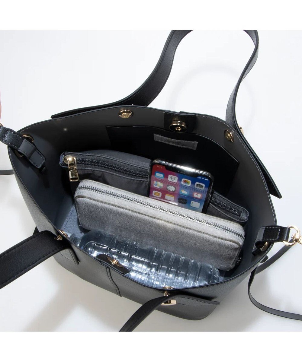 UNBILLION cachecache スタッズポイント両面合皮2wayトートバッグ 