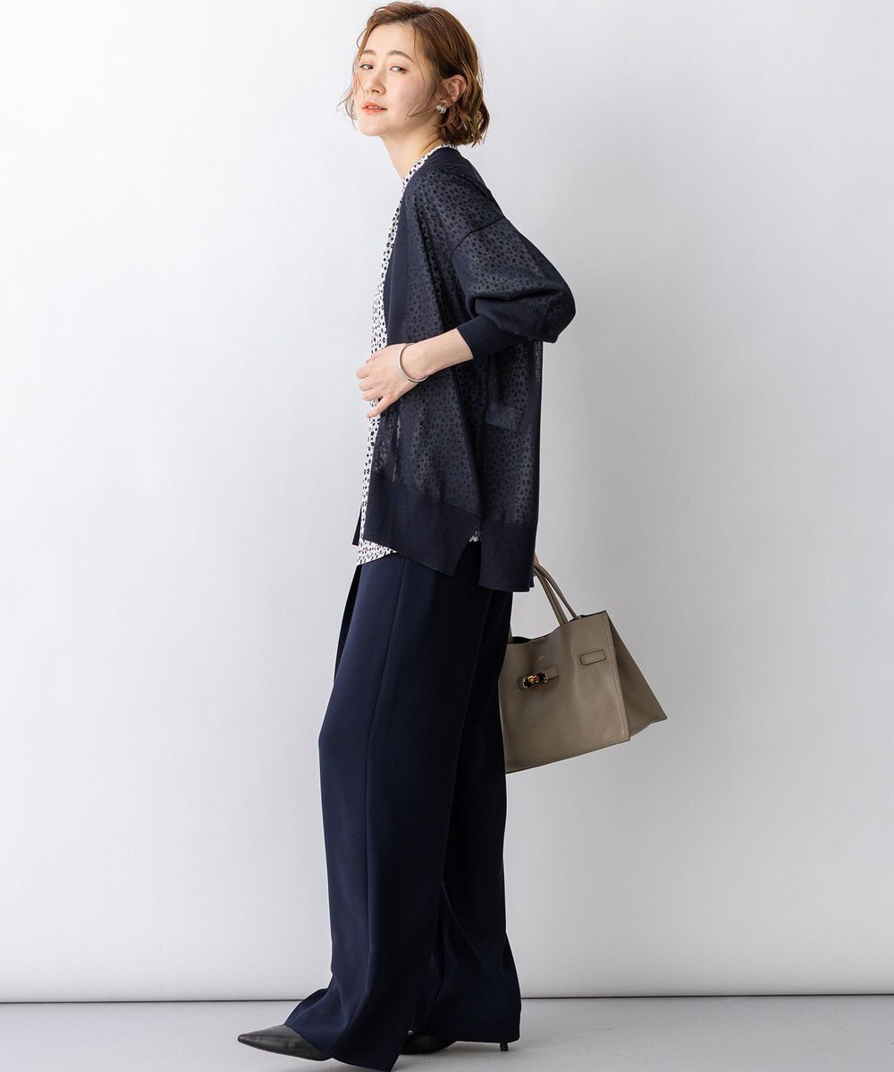 23区 L 【先行予約】シャイニーシアー フロントオープン カーディガン 