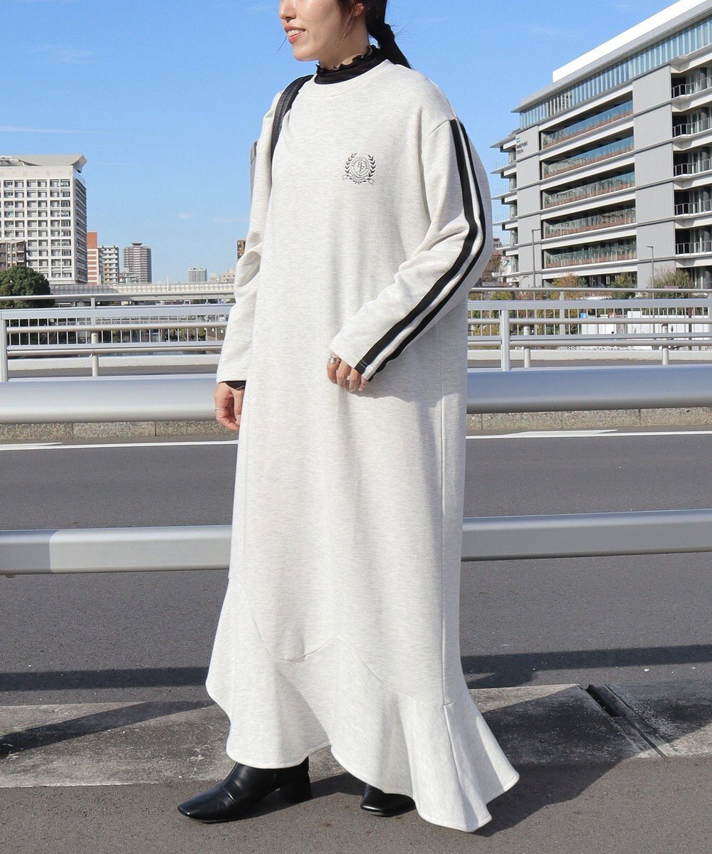 CRAFT STANDARD BOUTIQUE ライン入り裾フリルワンピース 