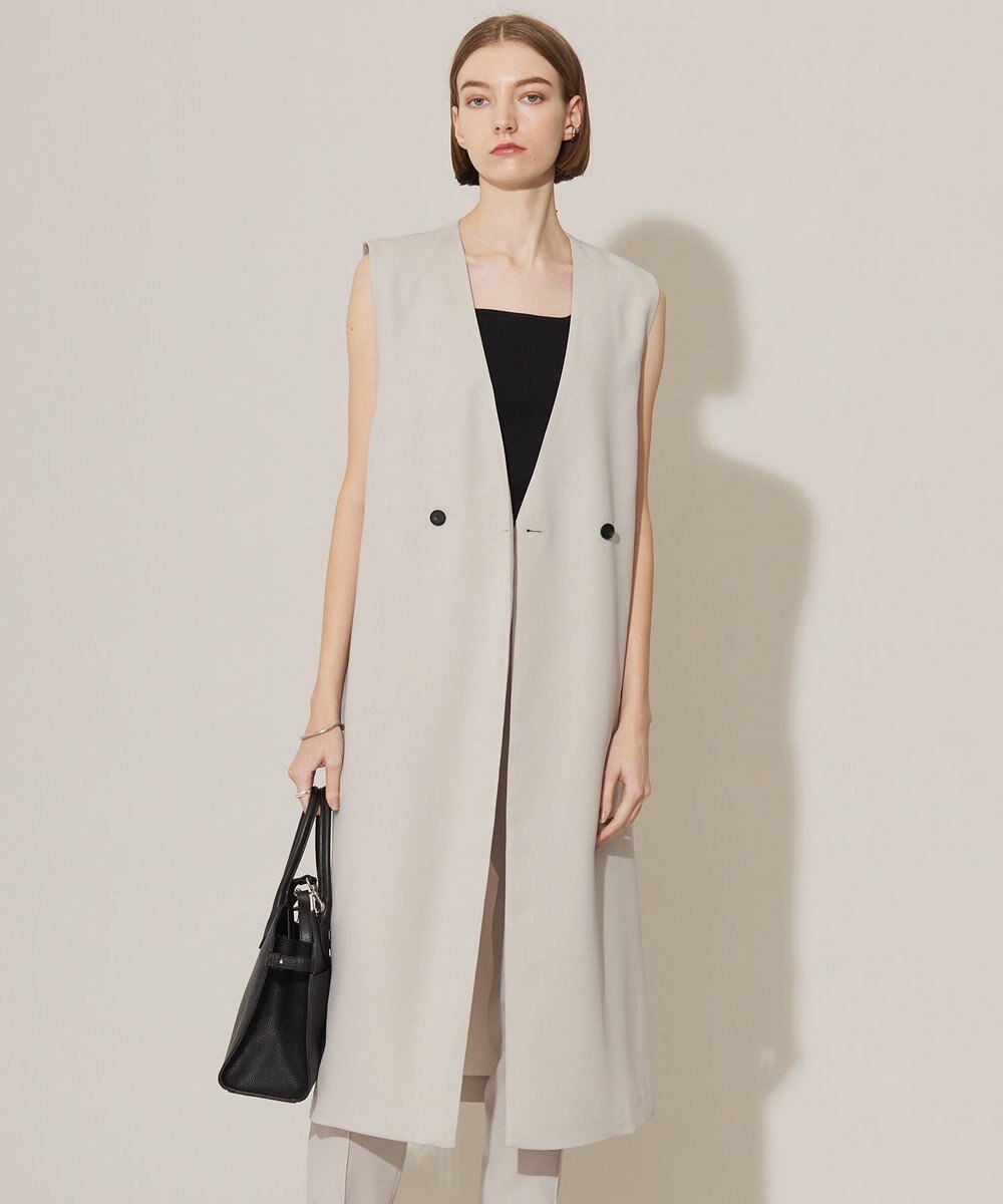 ICB 【接触冷感・UVケア・速乾・洗える】FluidBackSatin ロングジレ 