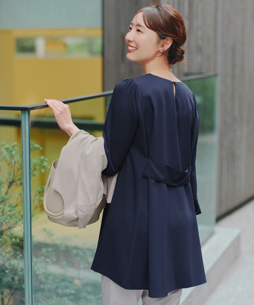 Tiaclasse L 【おのののかさん着用】半袖＆七分袖選べる袖丈バックフレアチュニック 