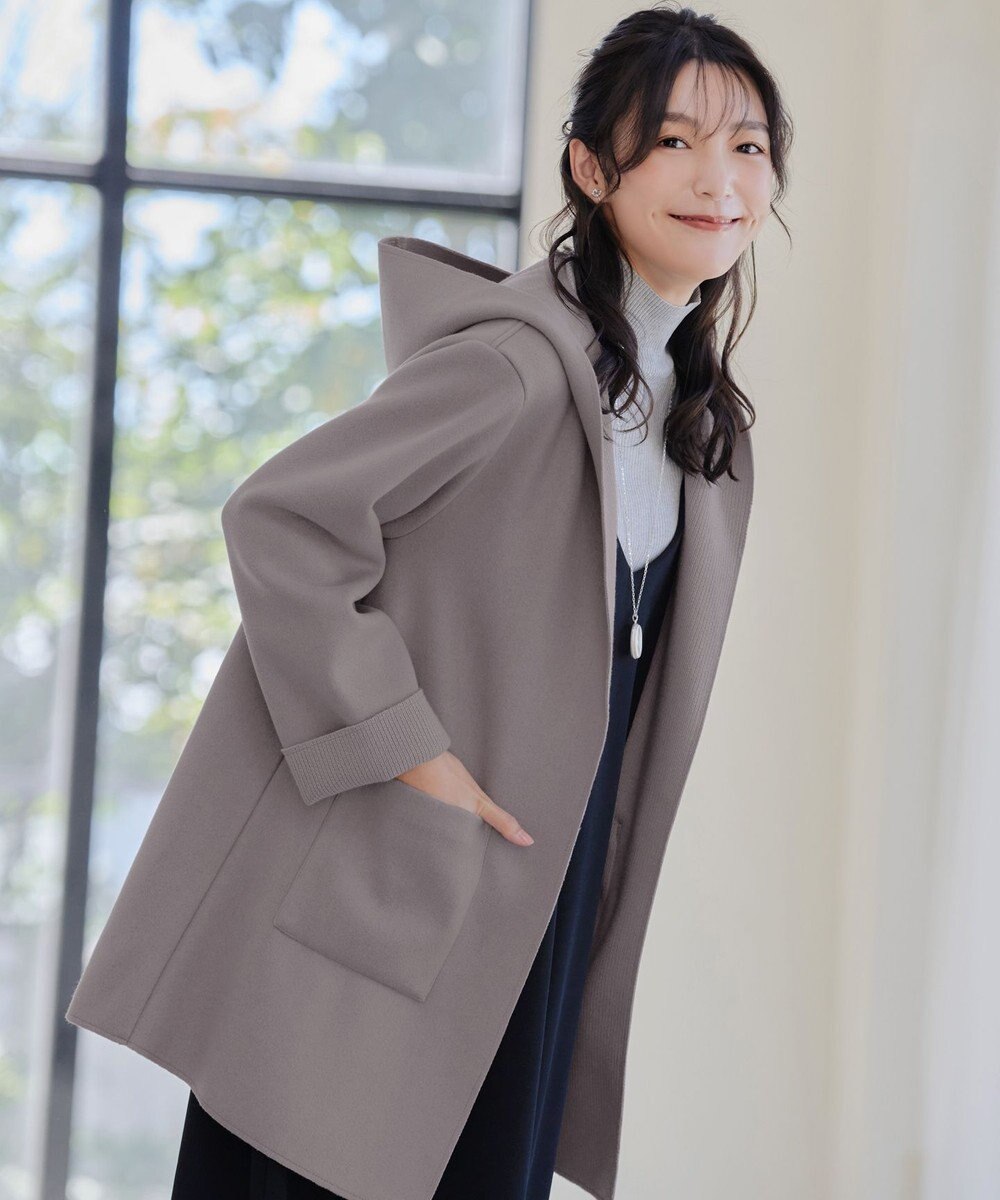 Tiaclasse ダブルフェイスニットロングコート 