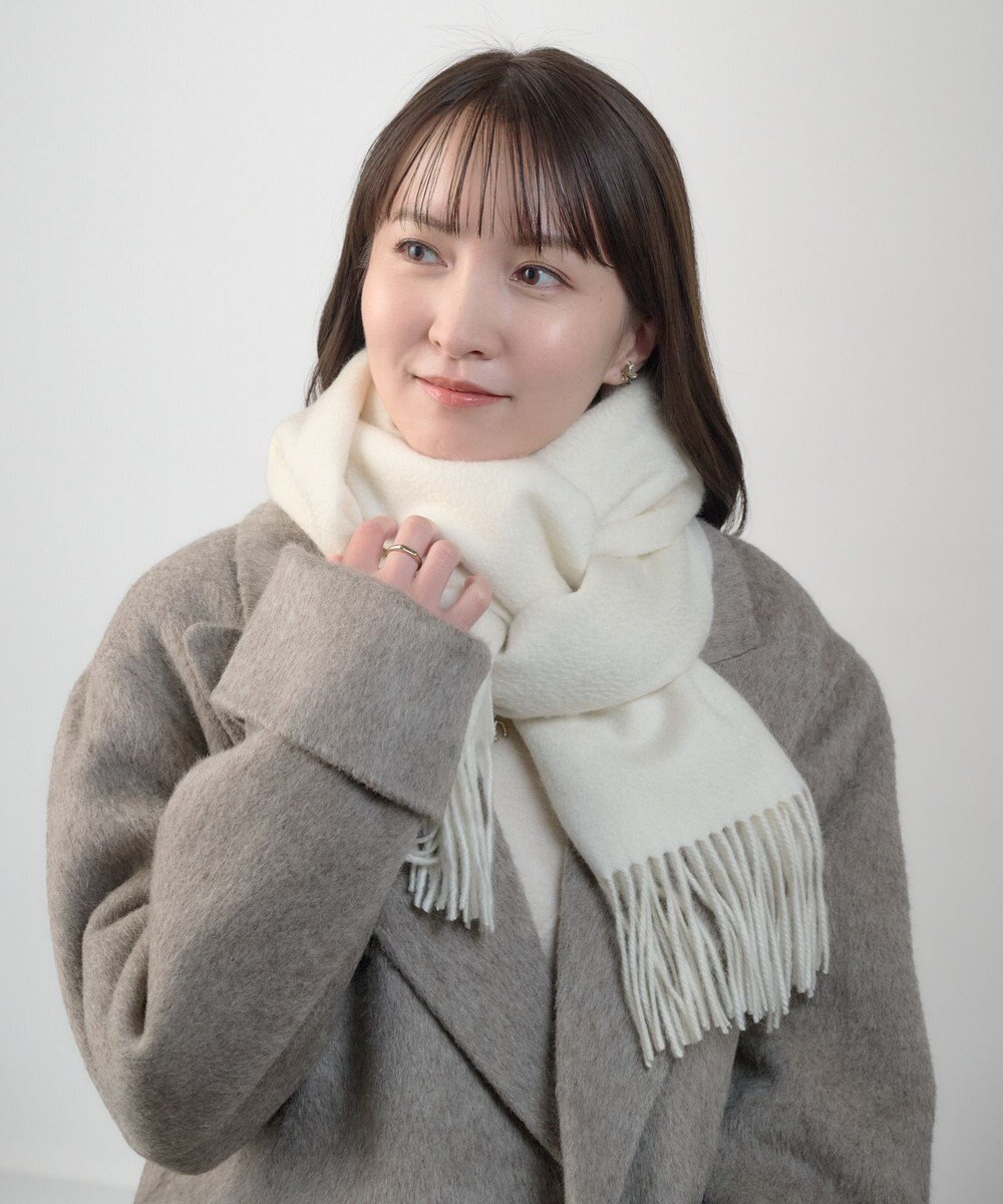 MOONBAT プラスムーンバット (+moonbat) カシミヤ100％無地ストール 洗える 190㎝×50㎝ 