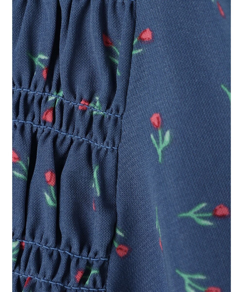 earth music&ecology 花柄パフスリシャーリングブラウス 