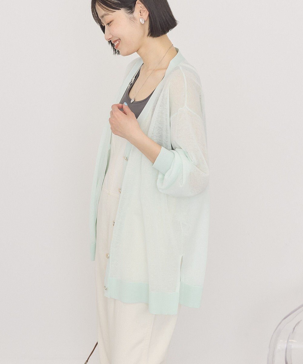 AMERICAN HOLIC メタルボタンシアーVネックカーディガン 