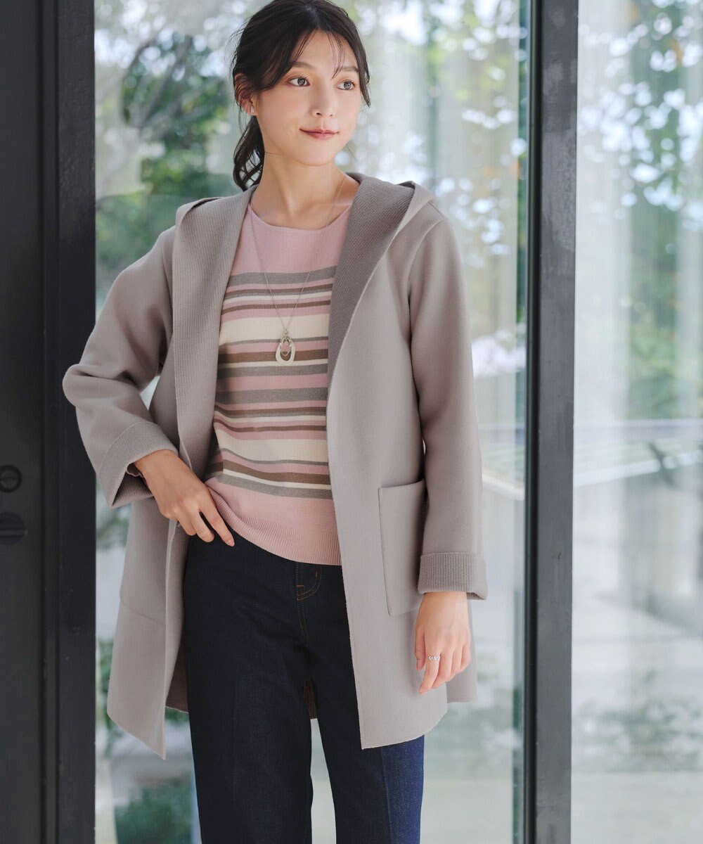 Tiaclasse ダブルフェイスニットロングコート 