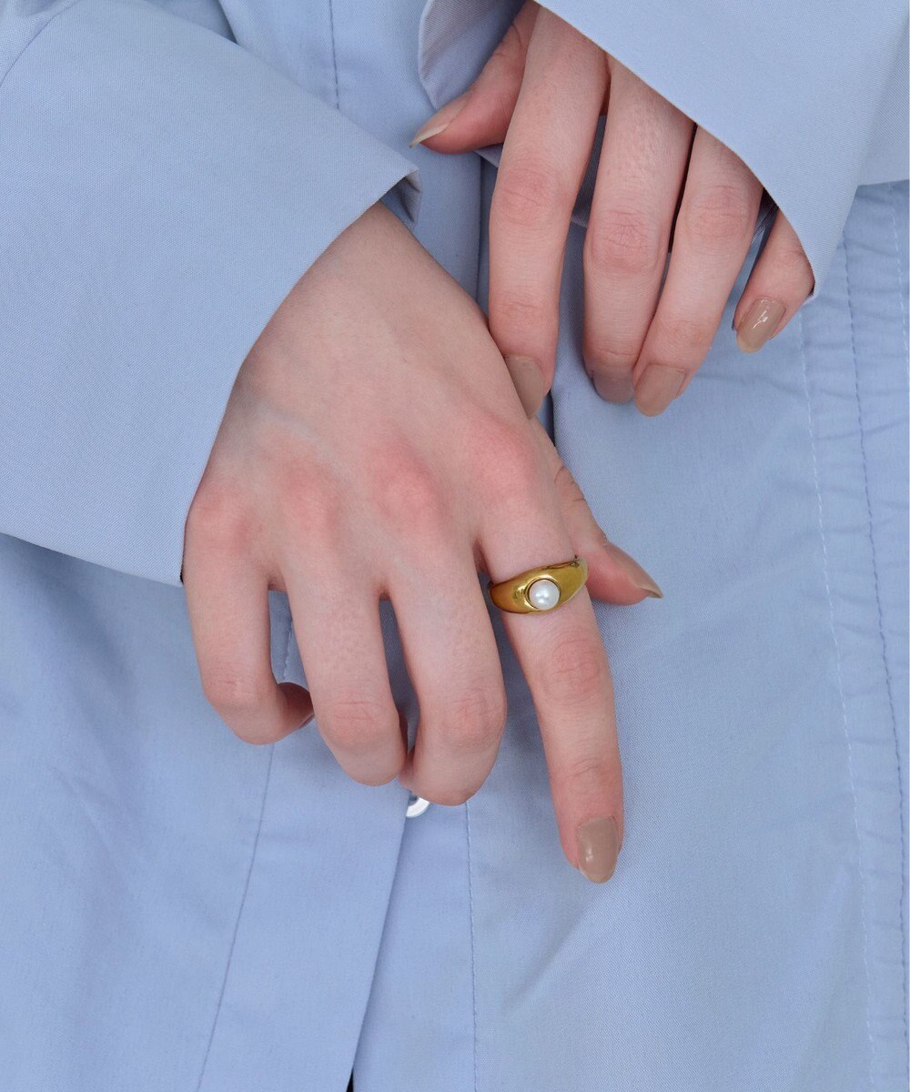 Phoebe 〈金属アレルギー対応〉アイコニックボリュームパールリング/ステンレス/大ぶり/存在感◎/主役級 