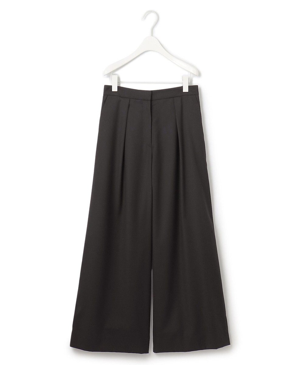 ICB 【洗える】 ウールヴィスコースストレッチ タックパンツ 