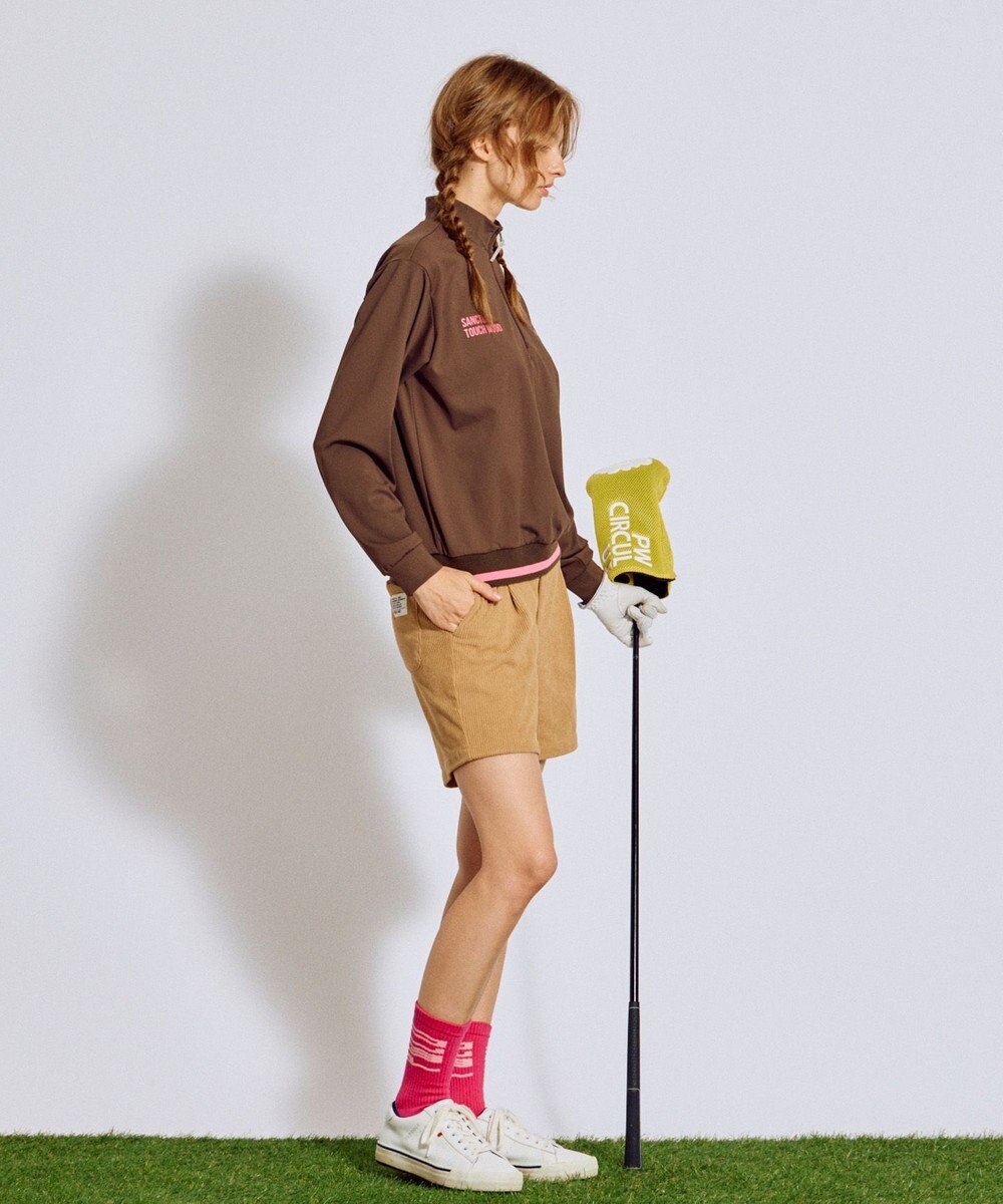 PW CIRCULUS 【吸水速乾 / UV遮蔽率99.5% UVカット / ストレッチ】【WOMEN】ハーフジップロングスリーブモックネックT ゴルフウェア レディース 