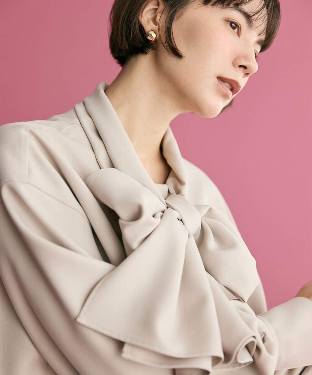 #Newans 【洗濯機可】ビックリボンパウダリーブラウス 