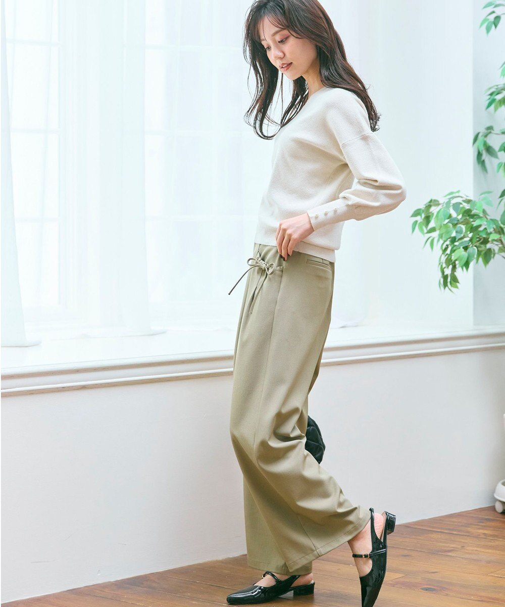 Feroux 【洗える】Vネック プルオーバー ニット 