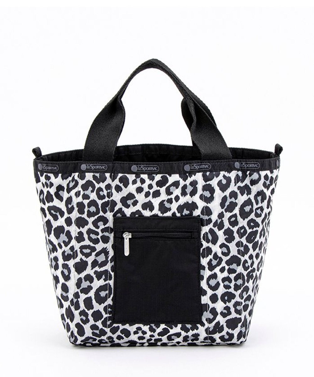 LeSportsac SM REVERSIBLE PKT TOTE/2ウェイブラック/ニュートラルレオパード 