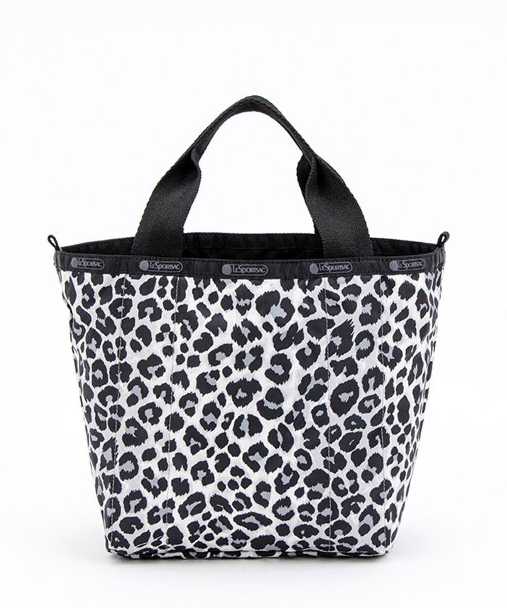 LeSportsac SM REVERSIBLE PKT TOTE/2ウェイブラック/ニュートラルレオパード 