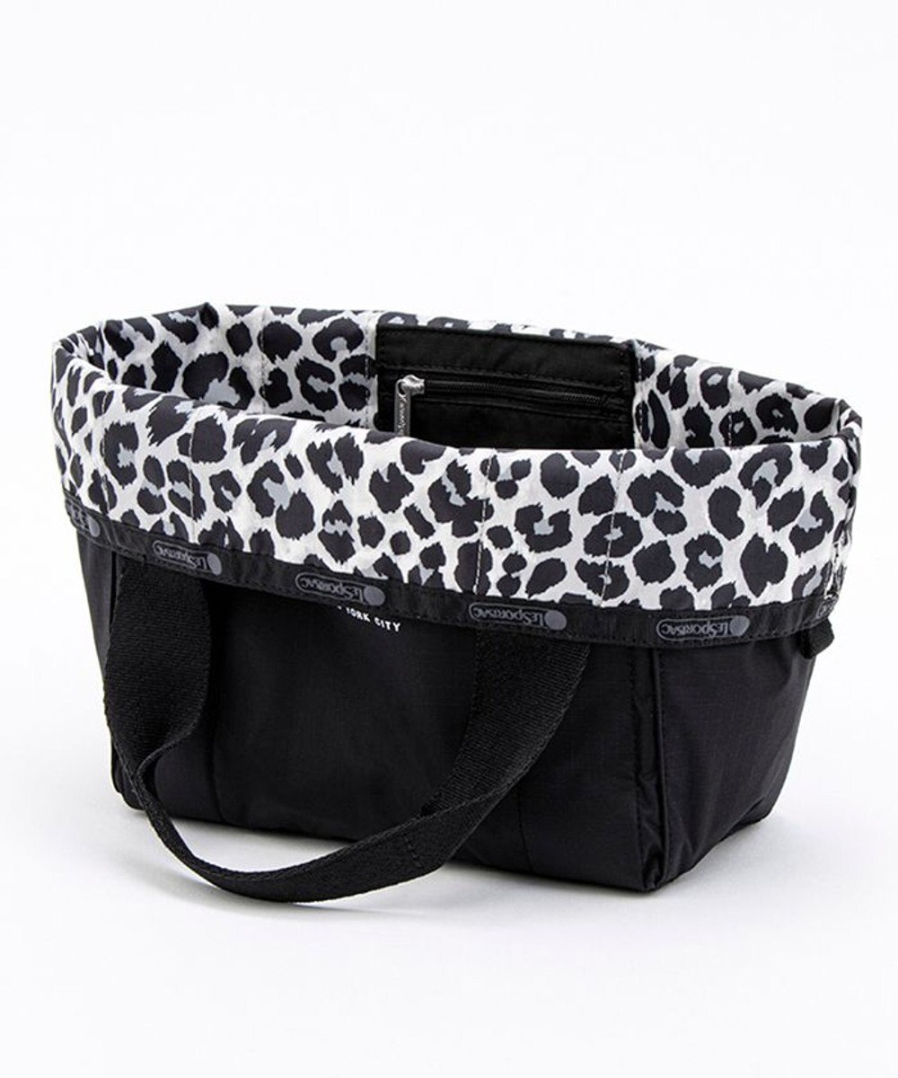 LeSportsac SM REVERSIBLE PKT TOTE/2ウェイブラック/ニュートラルレオパード 