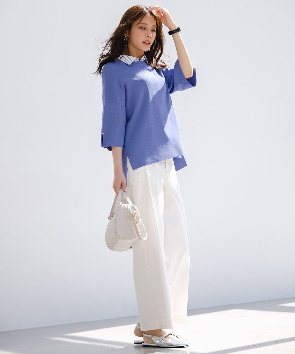 ANY SIS 【アイスタッチ】ボートネックニット プルオーバー 