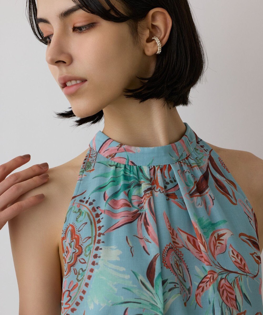 GRACE CONTINENTAL リゾートプリントティアードワンピース 