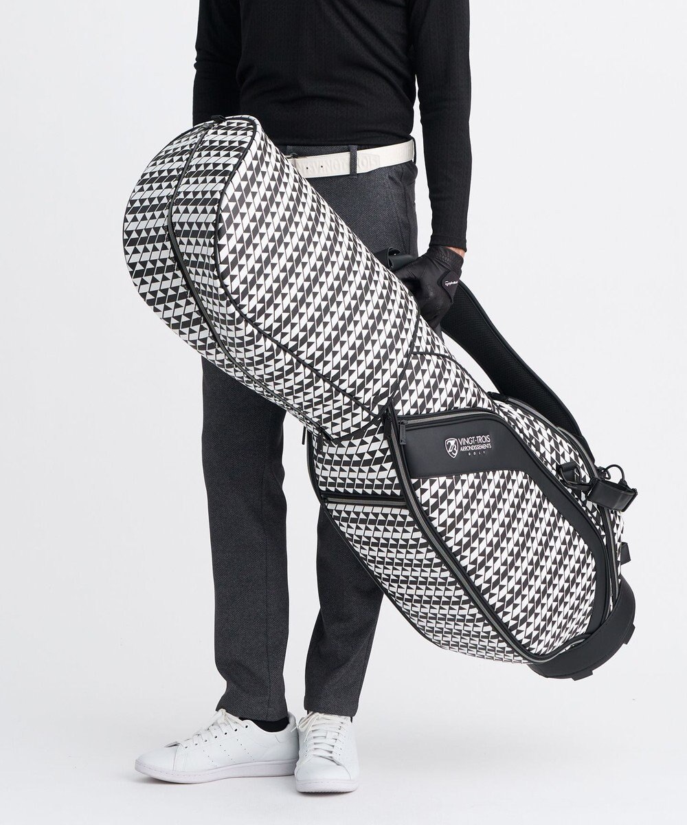 23区GOLF 【UNISEX】フラッグ総柄キャディバッグ　他と被らないデザイン 