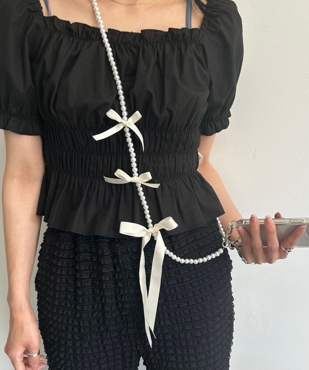 WEGO リボンビーズストラップ 