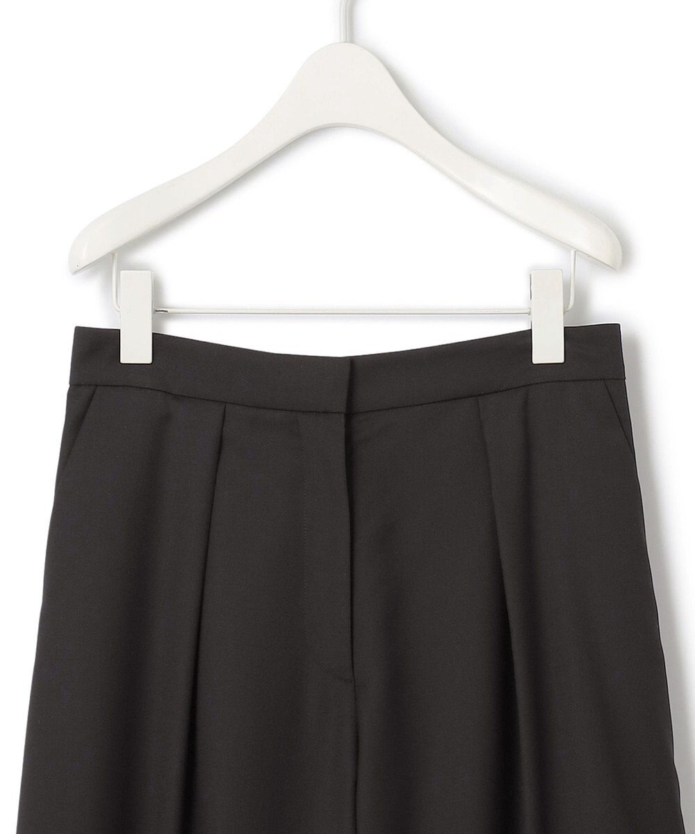 ICB L 【洗える】 ウールヴィスコースストレッチ タックパンツ 