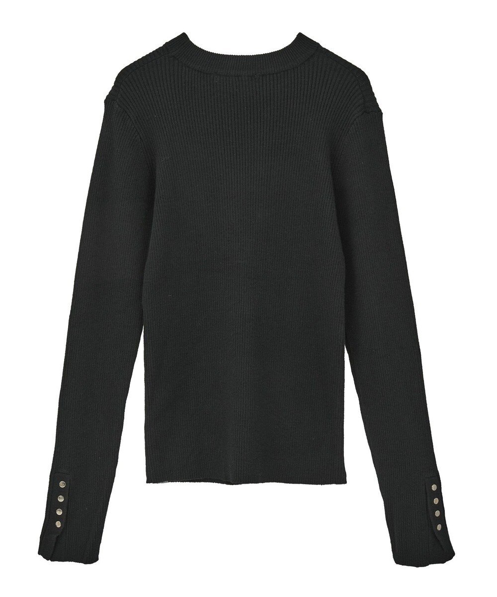 Green Parks もちやわ袖口釦リブニットプルオーバー 