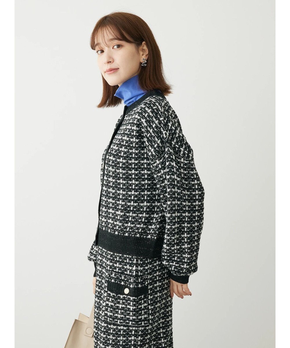 Green Parks ・ｆｕｒｒｙ　ｒａｔｅ　ツィードラメニットカーディガン 