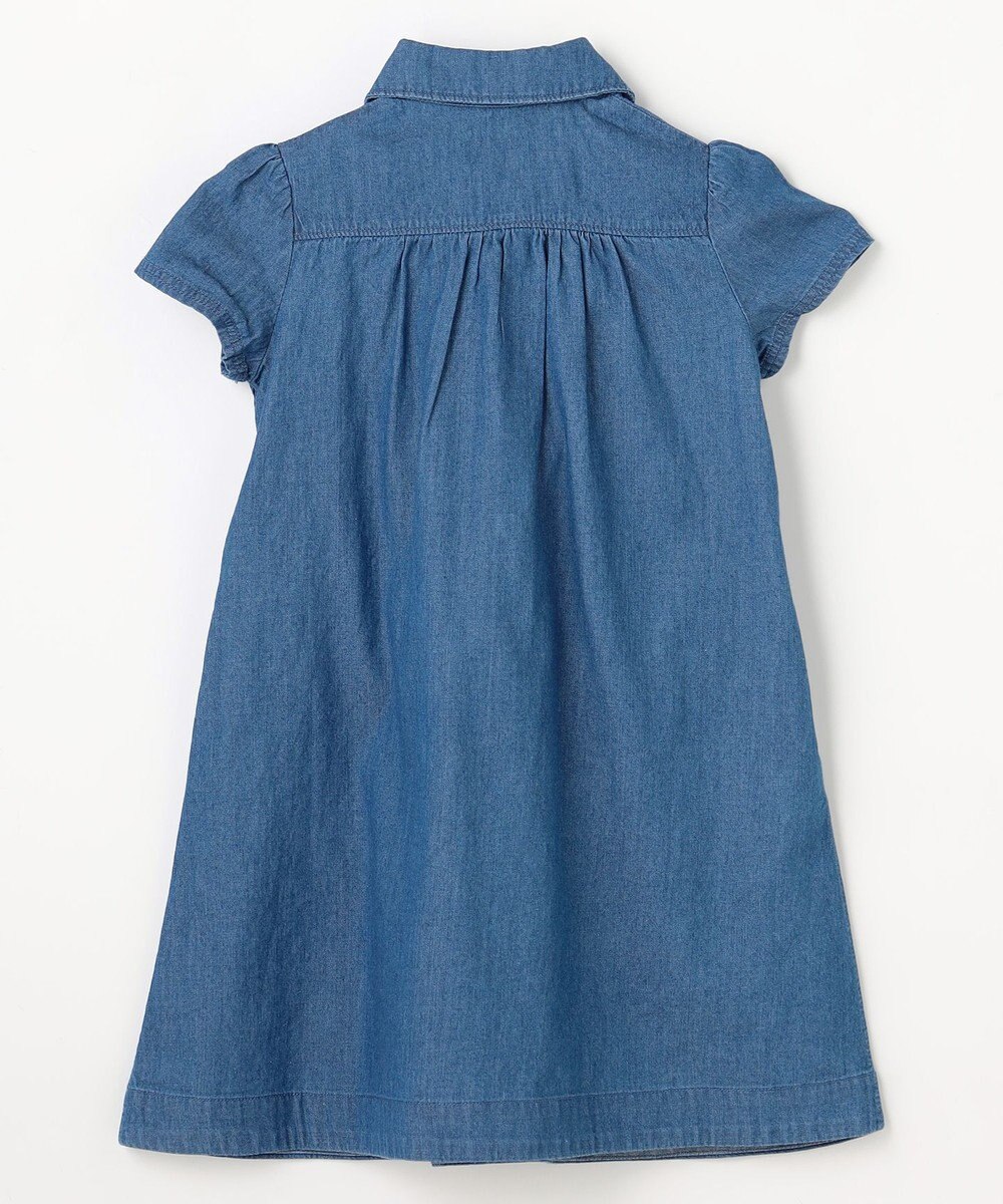 組曲 KIDS 【110-140㎝】 フラワーボタンデニムワンピース 