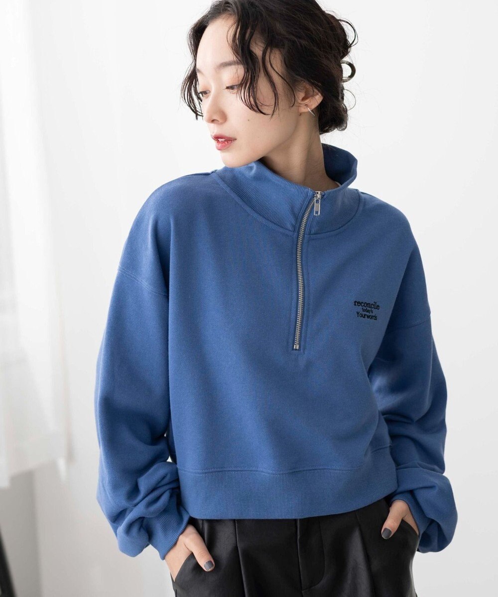 WEGO ハーフジップショートスウェット 