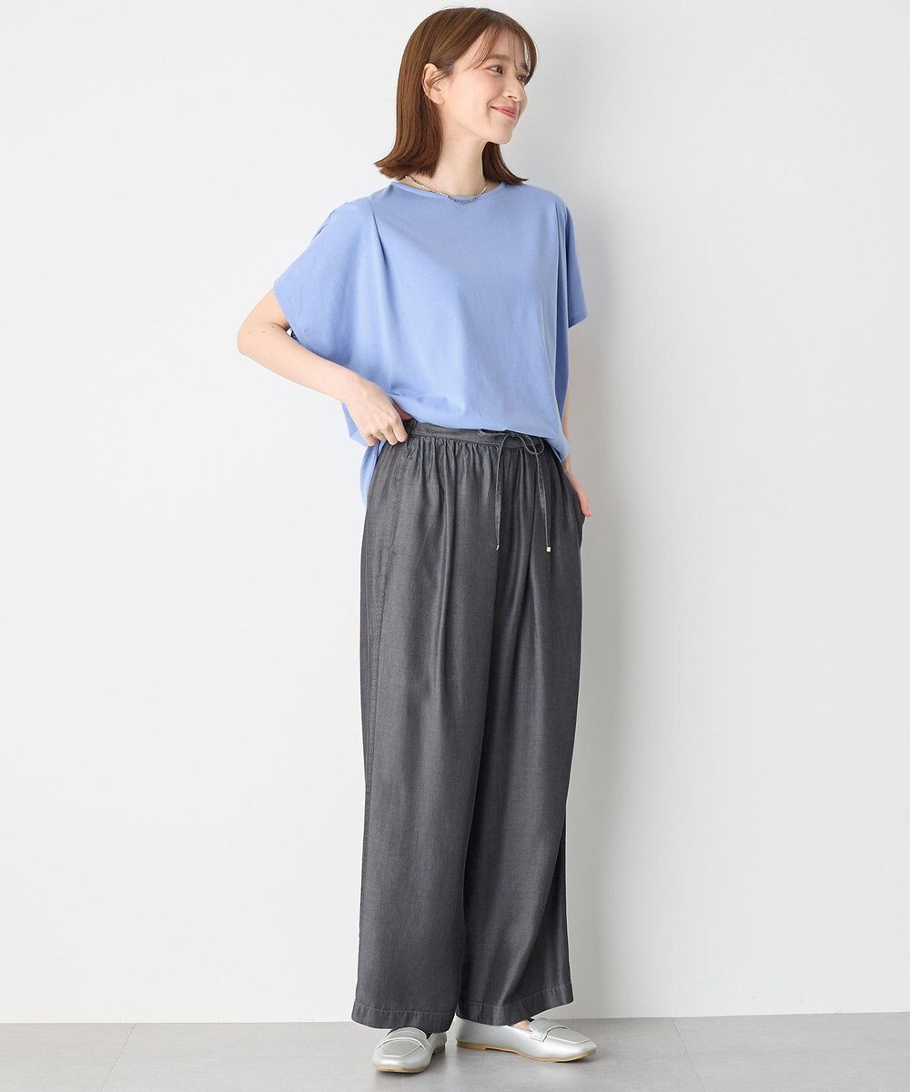 ANY 【洗濯機可/UVケア/接触冷感】フレンチスリーブロゴ・カラーTシャツ 