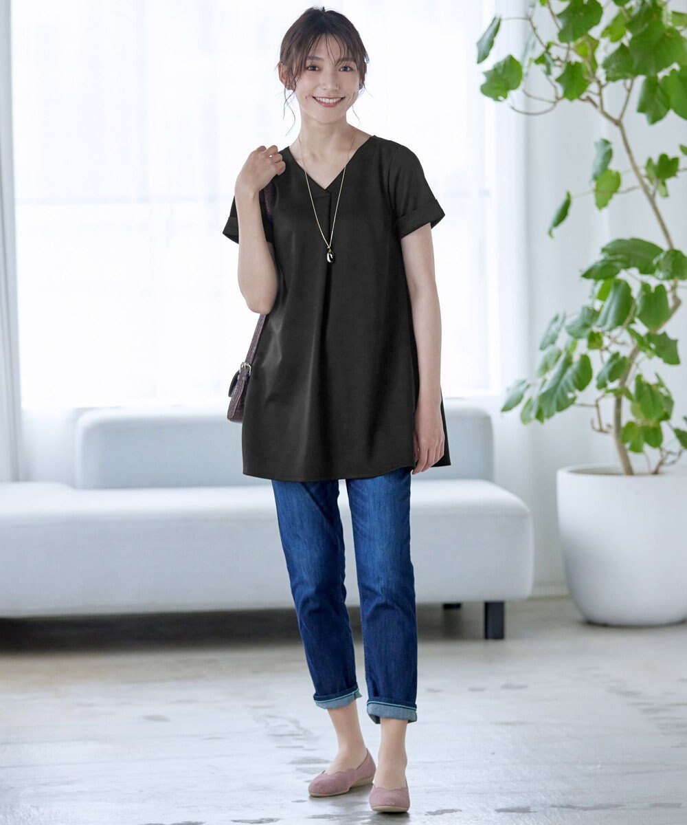 Tiaclasse 【UVカット・吸水速乾】 “きれい見え” バックフレアチュニック 