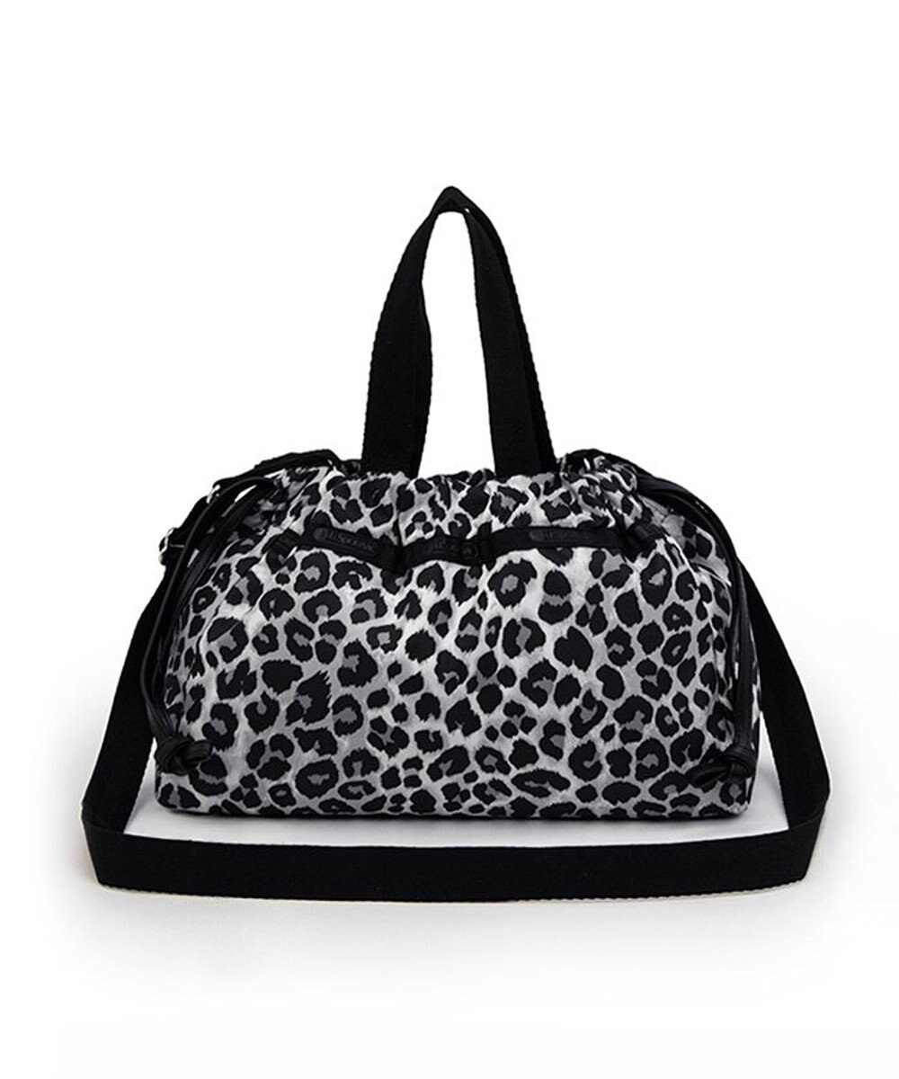 LeSportsac E/W CITY DRAWSTRING BAG??? /アップタウンレオパード/ブラック 