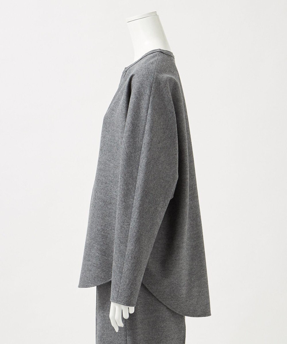 23区 【エステータ】ウールツイルジャージー スリットネック ブラウス 