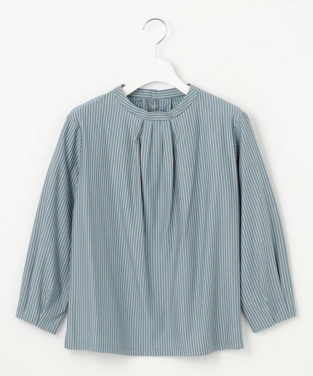 J.PRESS LADIES ストライプジャージー モックネック カットソー 