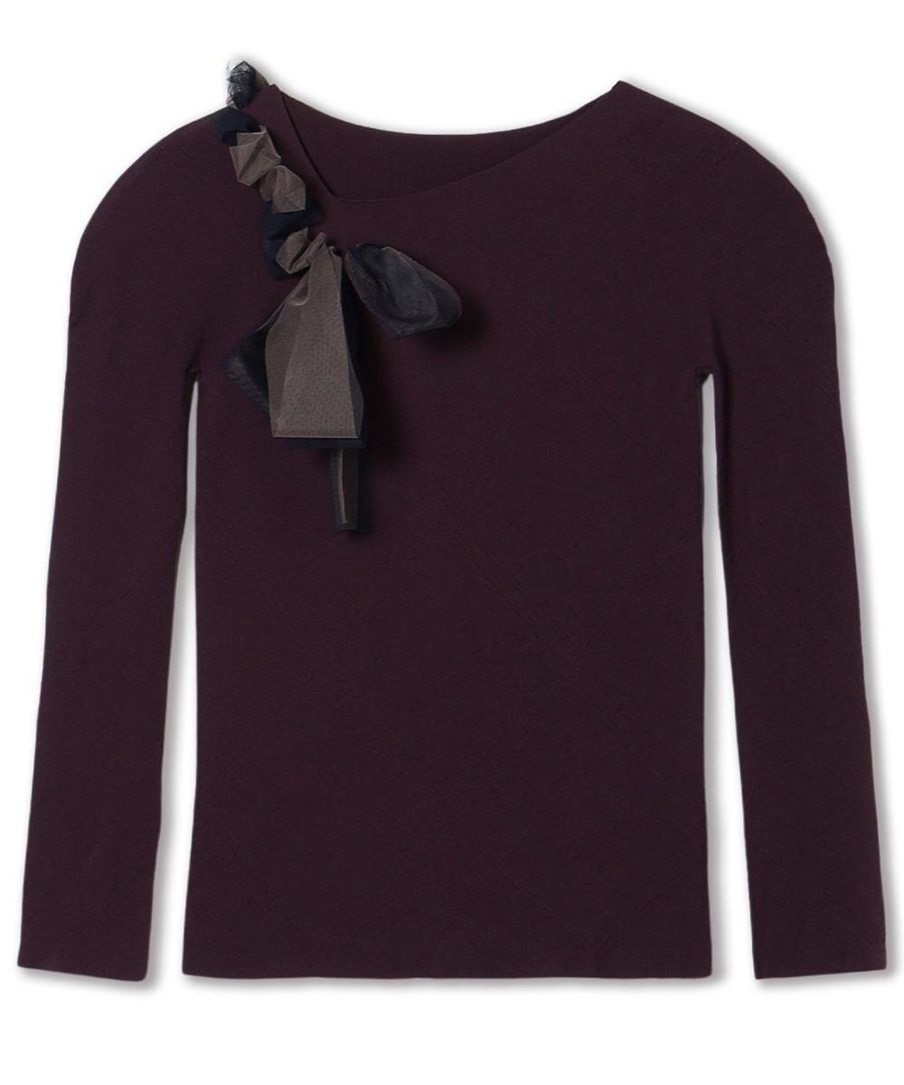 Chacott 【ノーソーイングニット】チュールリボンニットトップ 