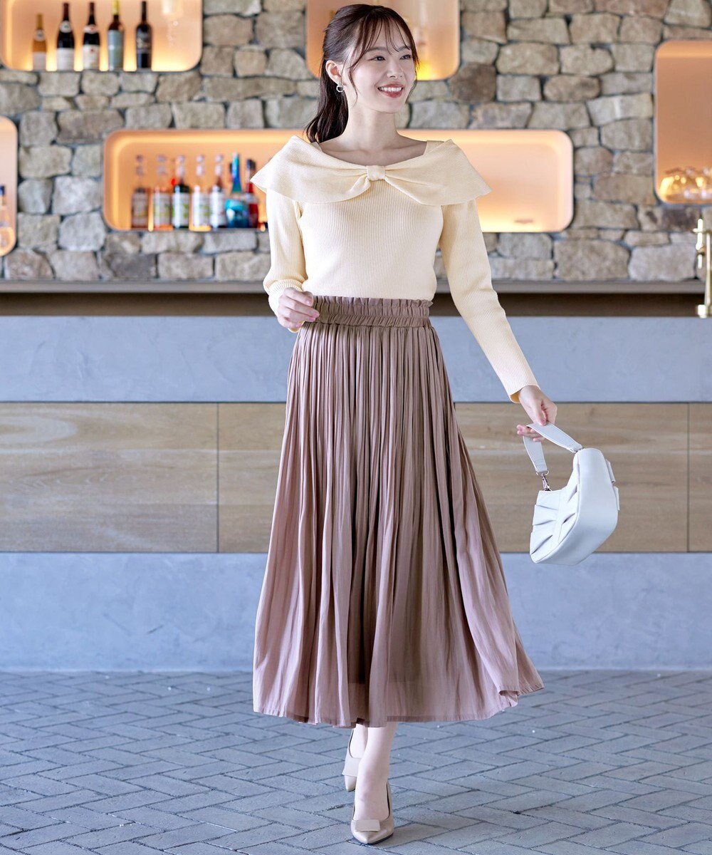 Tiaclasse 【安田美沙子さん着用・洗える】ヴィンテージサテンプリーツスカート 