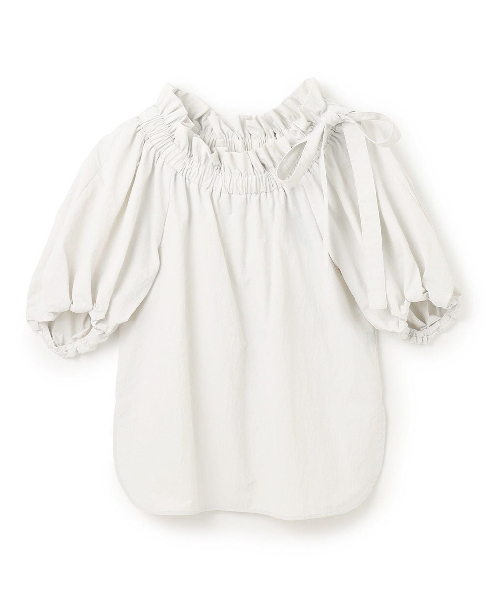 uncrave ライトプルーフナイロン オフショルブラウス 