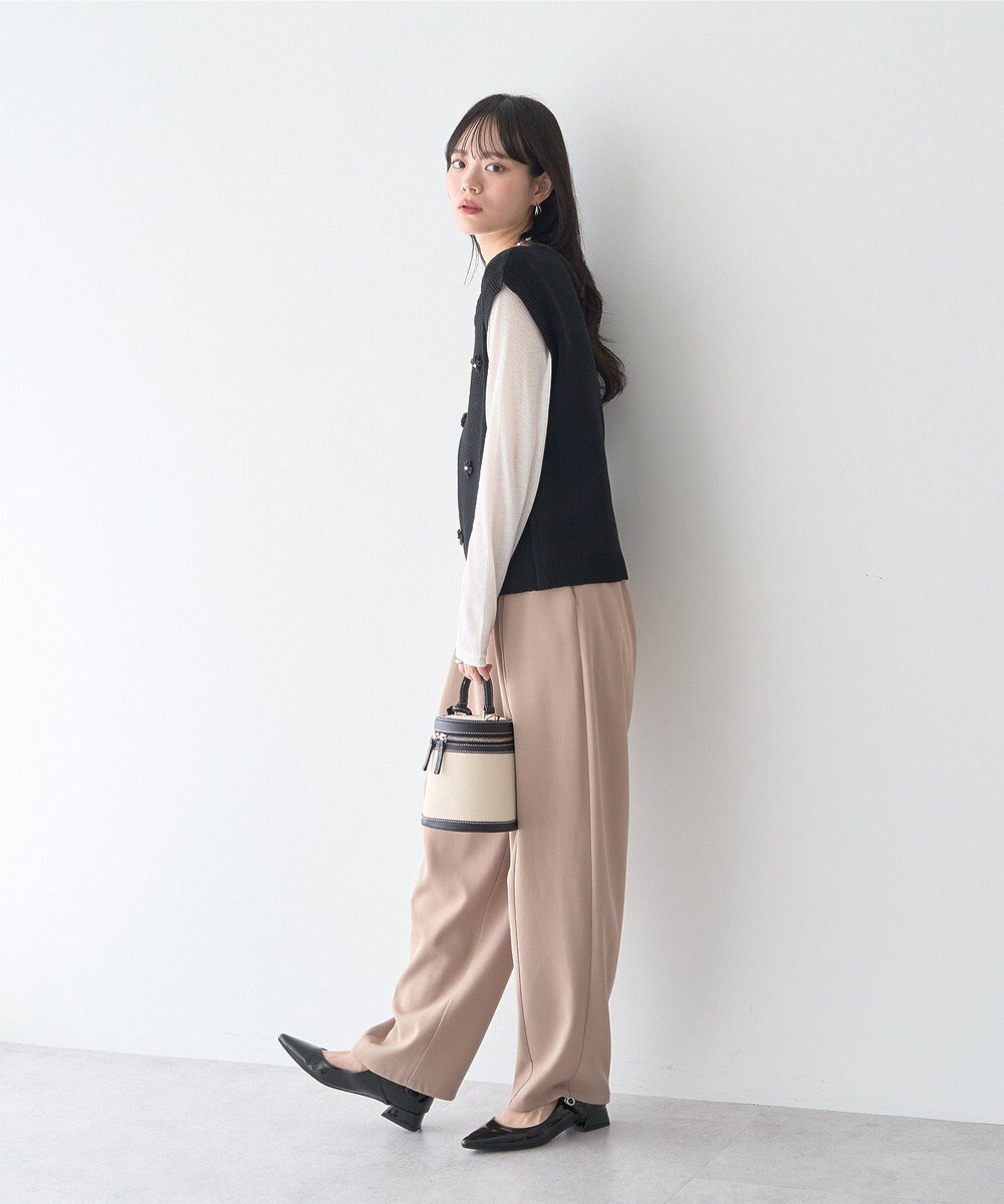 earth music&ecology フラワーモチーフニットベスト 