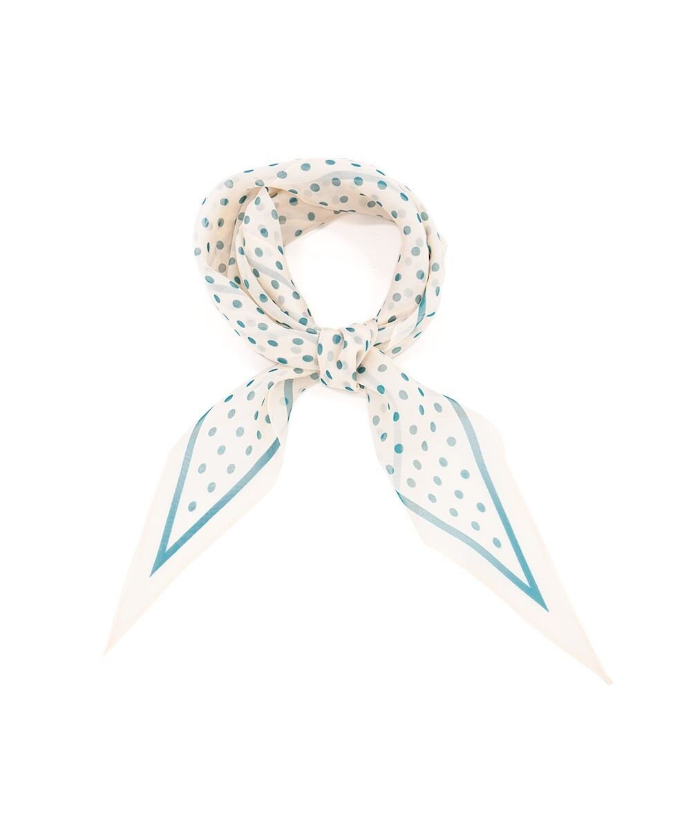 Marca ＜洗えるシルク＞ドット 菱形スカーフ Marcaオリジナル ウォッシャブルシルクローン 