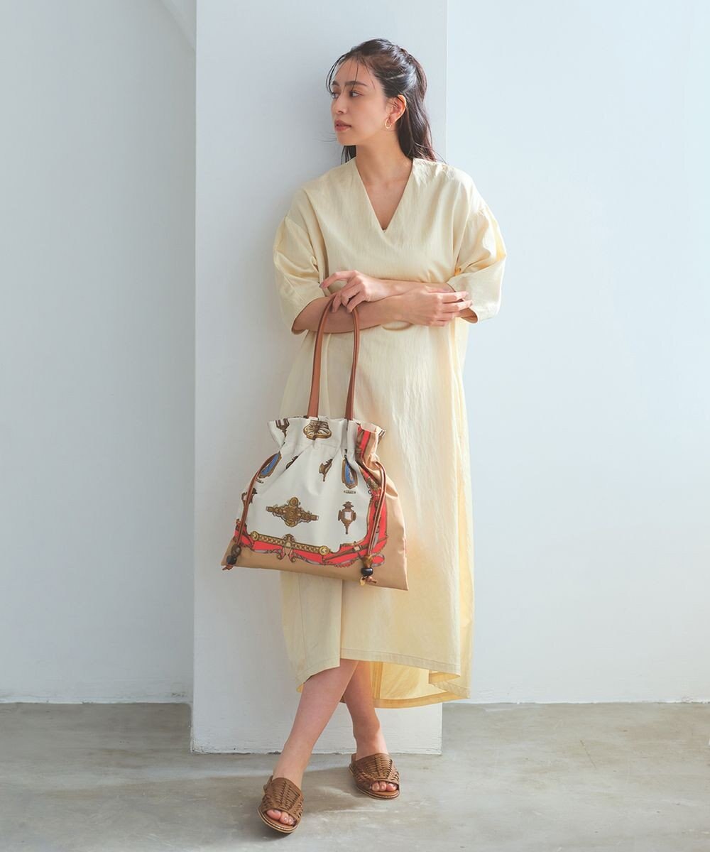 TOPKAPI 【新色追加】【TREASURE TOPKAPI】マイルドサテン スカーフ柄 巾着 トート バッグ 