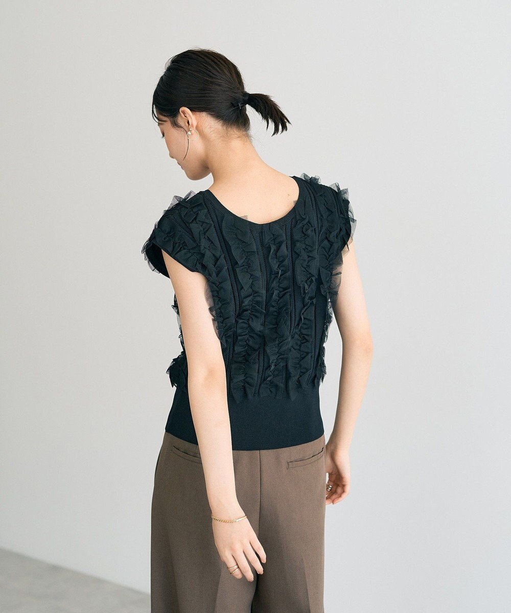 YECCA VECCA 2wayチュールフリルニット 