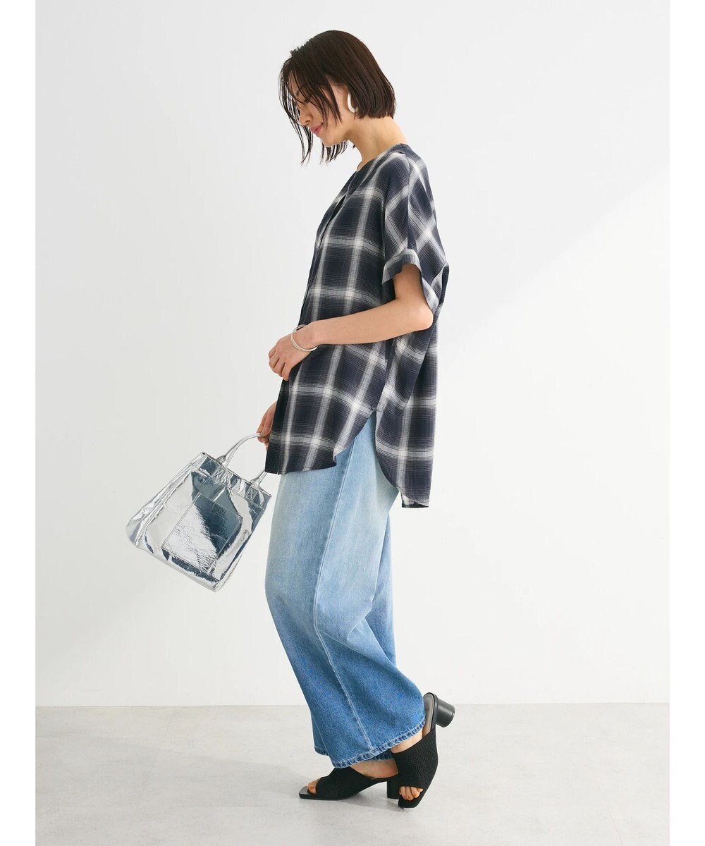 Green Parks リネンレーヨン前立てブラウス 