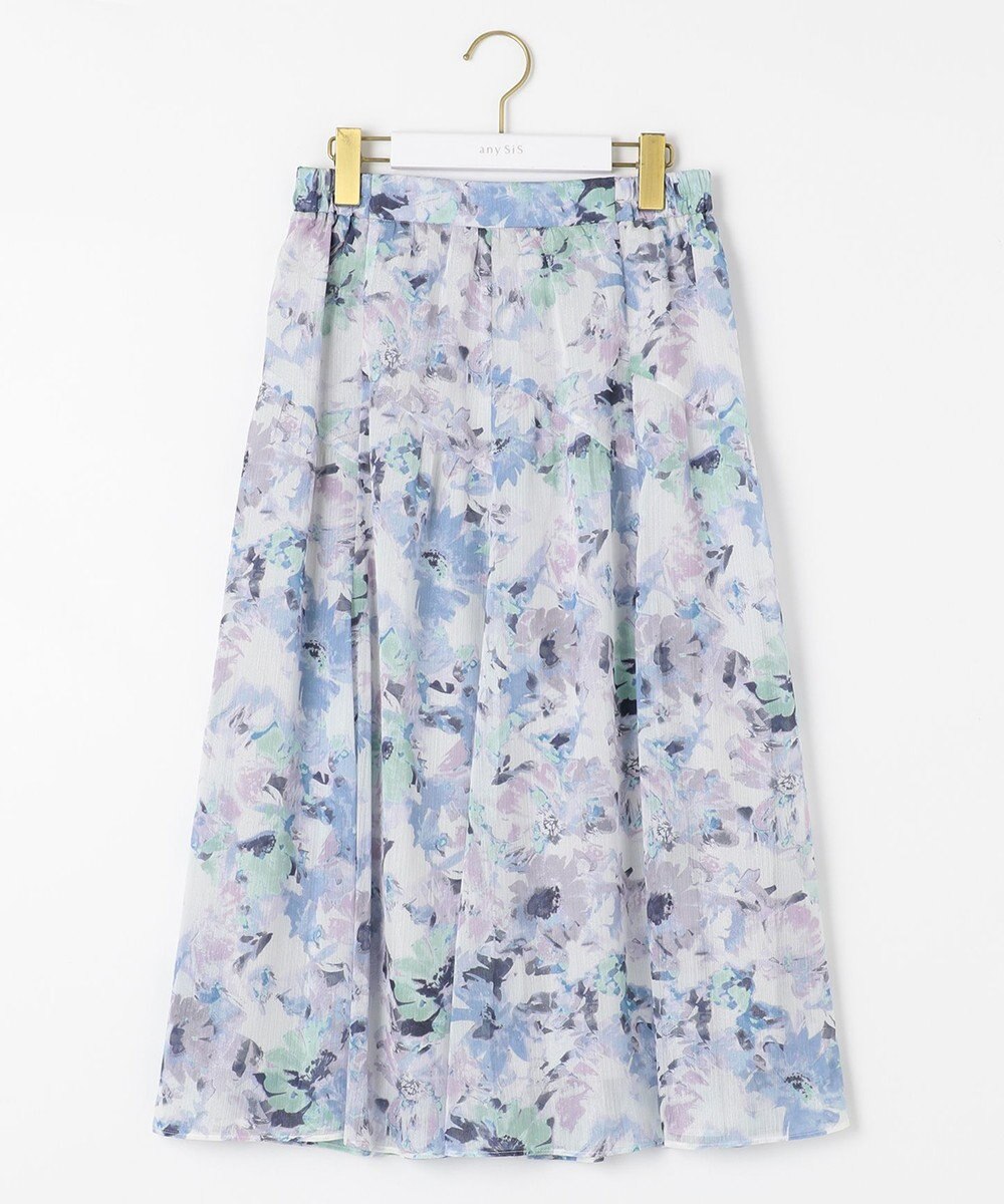 ANY SIS 【洗える】アクアフローラル スカート 
