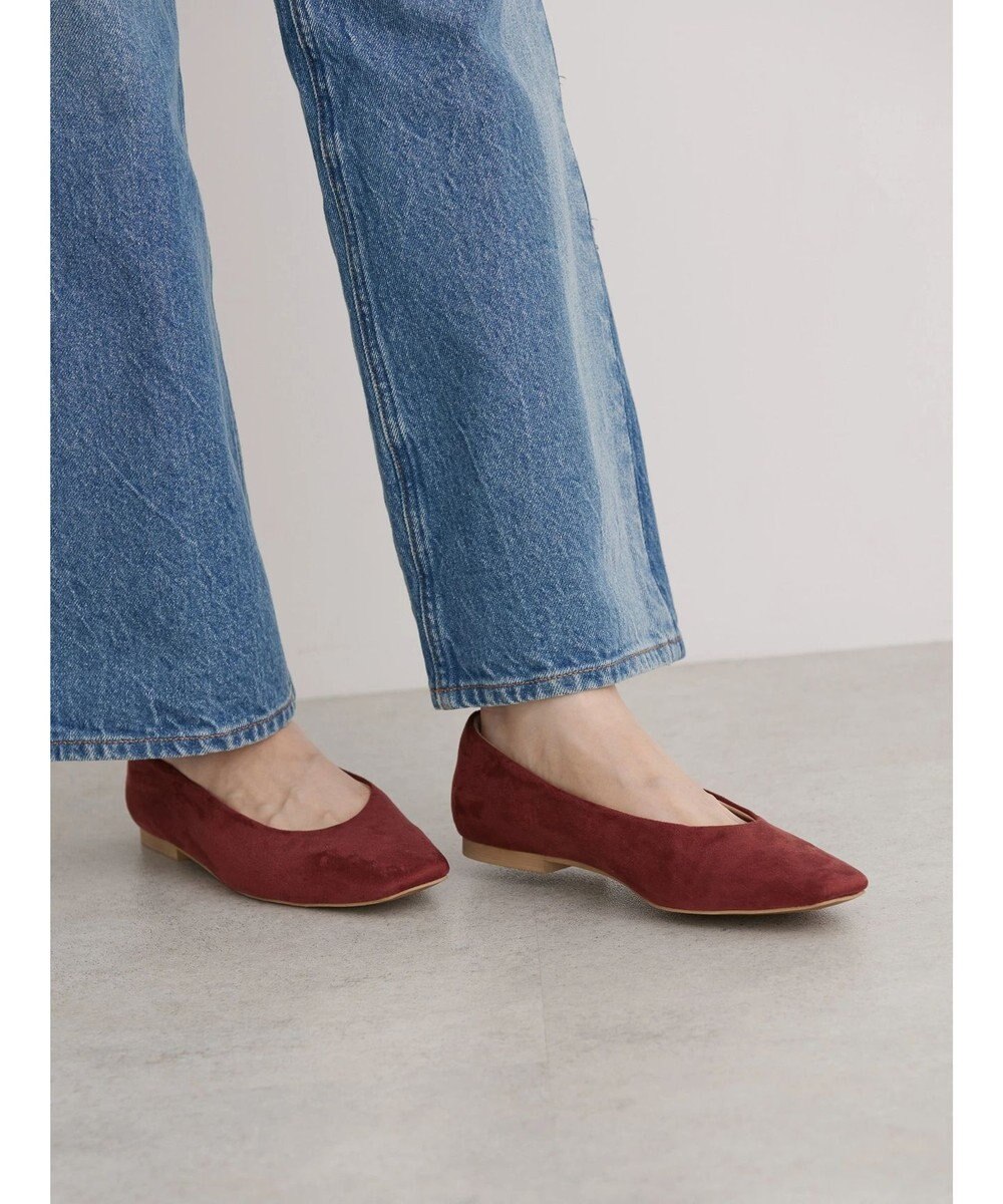 AMERICAN HOLIC 【整履き】スクエアトゥスェードフラットシューズ 