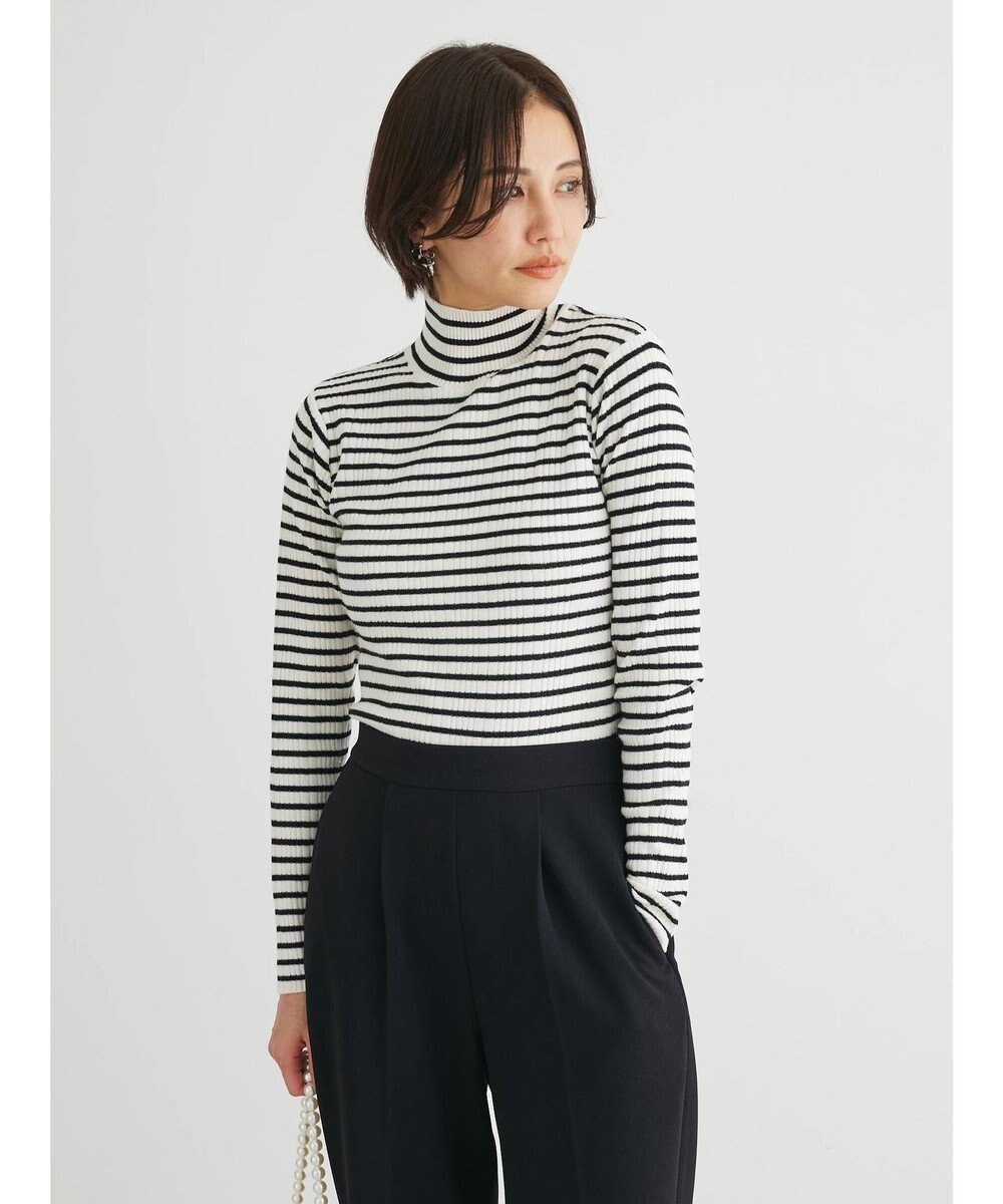 Green Parks ボーダーアソートモックネックニットプルオーバー 